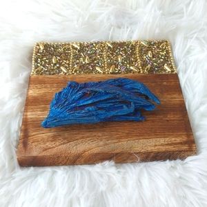 Natural Peacock Kyanite Crystal, Aura Kyanite Peacock Feather, Titanium Kyanite